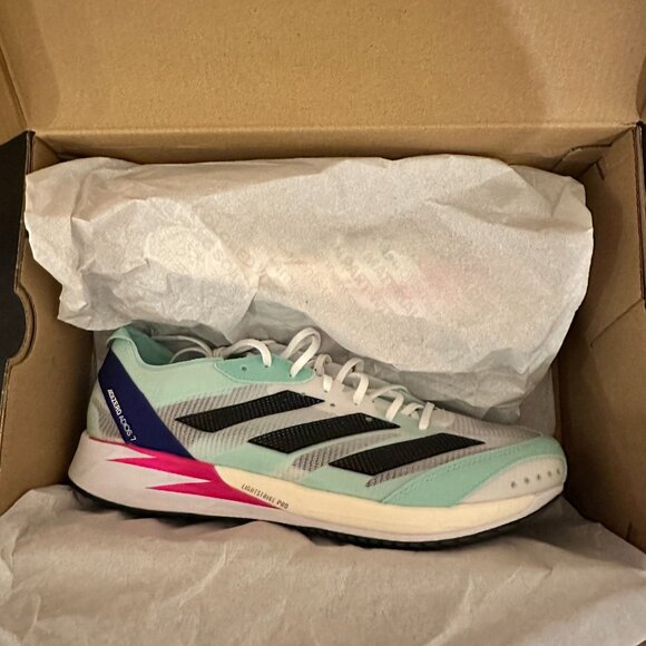 Adidas Adizero Adios 7 M Running Shoes Mint Sneaker Style GV9059 Men Size 10 US - Picture 10 of 16